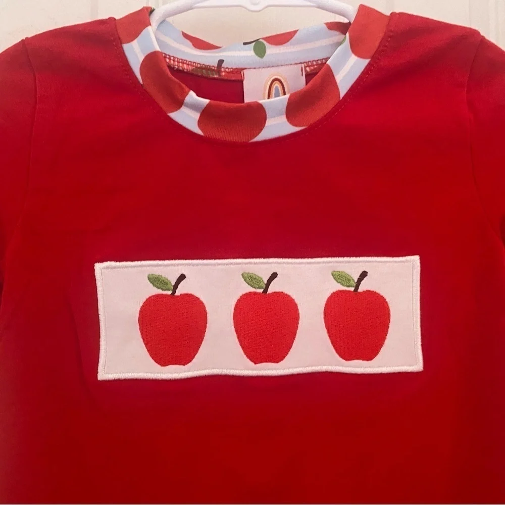 New Embroidered Apple Romper
